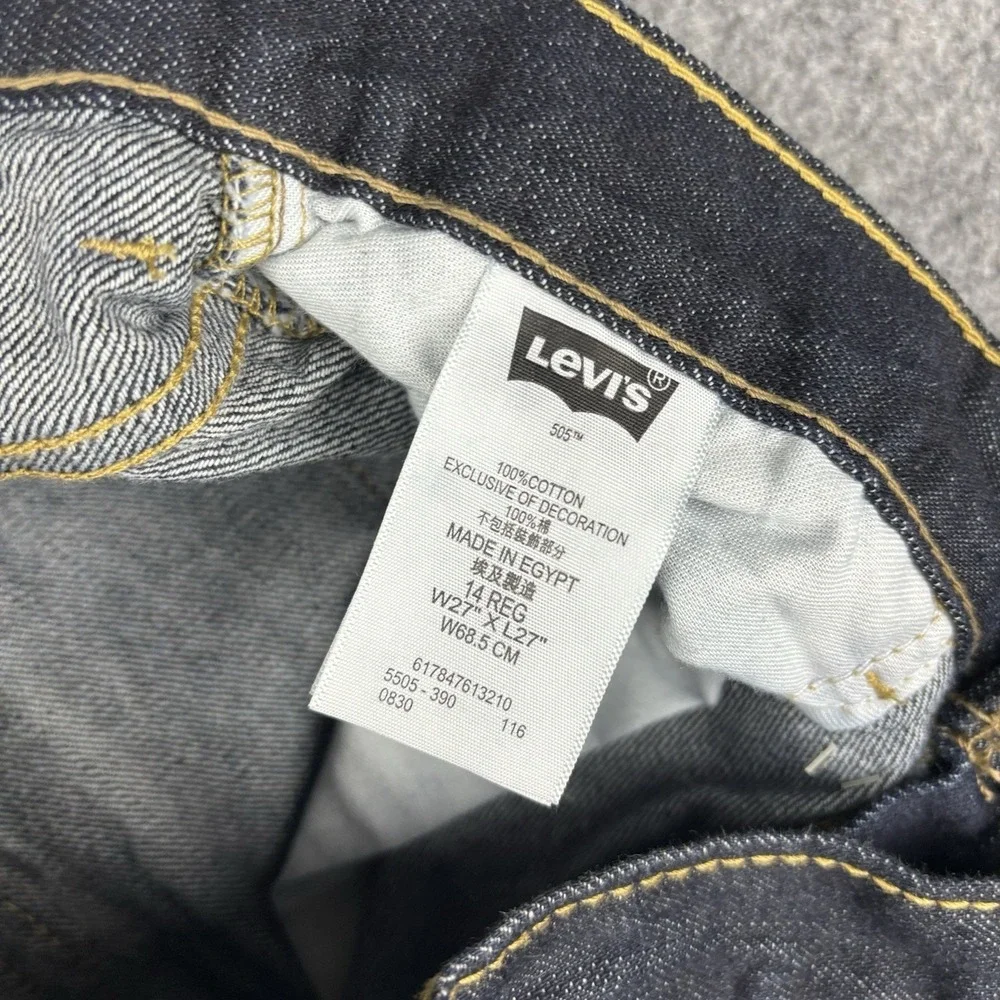 Levi's 505 Jeans Boys Youth 14 Regular NWT Straight‎ Leg Dark Wash Blue Denim